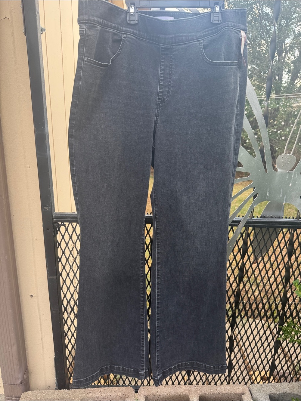 Lane Bryant Faded Black Flare Jeans